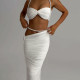 EVE Pearl Halterneck Tops Long Skirt Mesh Set XEF-K25D81951