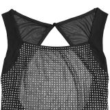 EVE Mesh Hot Drill Backless Maxi Dress BY-7551