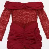 EVE Lace Patchwork Backless Tube Top Dress CYA-902088