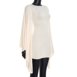 EVE Solid Color Bat Long Sleeve Mini Dress GSZM-C25DS318