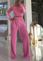 EVE Hooded Zipper Sport Two Piece Pants Set YD-8841
