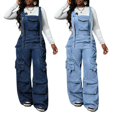 EVE Fashion Denim Loose Overalls Jumpsuit LX-3585