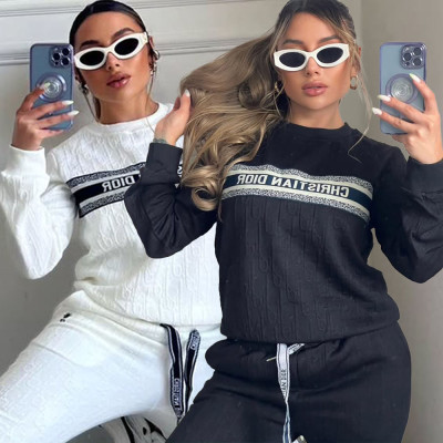 VIP1 Embroidery Print Two Piece Pants Set QKYF-71623