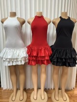 EVE Sexy Tie Up Ruffles Cake Mini Dress GMYU-9552