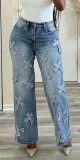 EVE Retro-Washed Tassel Cross Jeans  XCFF-3811