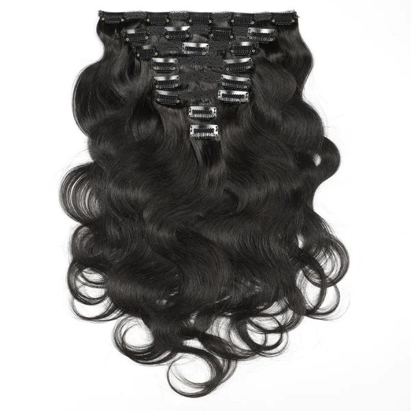 EVE Human Hair Clip-In Extensions Natural Color Wigs JKLS-16132