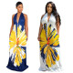 EVE Bohemian Print Halterneck Backless Maxi Dress GCYF-9559