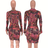 EVE Printed Mini Dress GCYF-9060