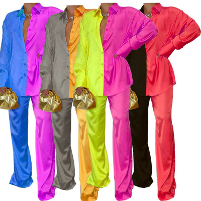 EVE Color Block Loose Two Piece Pants Set GCYF-9391