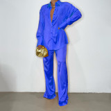 EVE Long Sleeve Solid Color Loose Two Piece Pants Set GCYF-9337