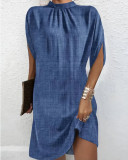 EVE Fashion Round Neck Loose Dress GSZE-ST23086