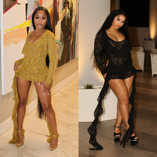 EVE Deep V Neck Ruffles Mini Dress GTYZ-7600