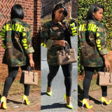 EVE Casual Fashion Camouflage Letter Print Coats GCYF-9026