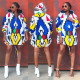 EVE Long Sleeve Print Hooded Mini Dress GCYF-9183