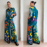 EVE Fashion Print Slim Two Piece Pants Set GCYF-9558