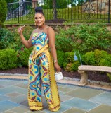 EVE Print Sling Vest Loose Two Piece Pants Set GCYF-9582