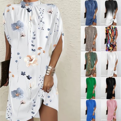 EVE Fashion Round Neck Loose Dress GSZE-ST23086