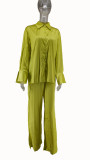 EVE Long Sleeve Solid Color Loose Two Piece Pants Set GCYF-9337