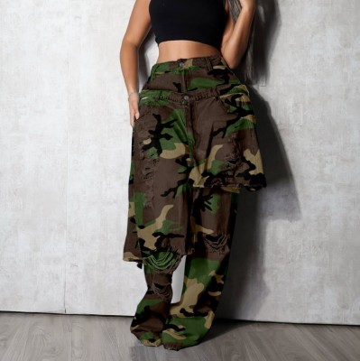 EVE Camouflage Print Straight Jeans LSD-25251