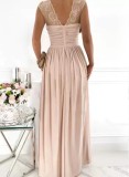 EVE Sleeveless Lace Backless Maxi Dress GSZE-1996