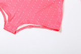 EVE Print Stand Collar Zipper Romper DLSF-K25Q82279