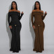 EVE One Shoulder Long Sleeve Maxi Dress BY-7559
