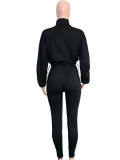 EVE Solid Color Cardigan Two Piece Pants Set SH-391438