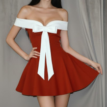 EVE Bow-tie Off Shoulder Mini Dress GWEN-JMJD45525