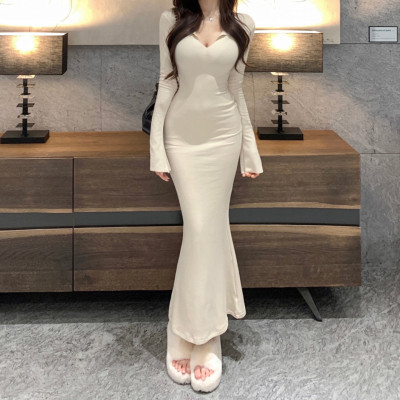 EVE V Neck Skinny Maxi Dress GWEN-JMJD45077