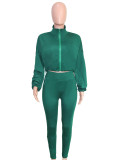 EVE Solid Color Cardigan Two Piece Pants Set SH-391438