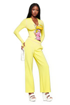 EVE Print Hooded Coat Two Piece Pants Set YWXS-K25L1015