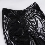 EVE PU Leather Micro Flare Pants GPKJ-MR45465