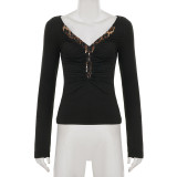 EVE Sequin Patchwork Ruched Tops GWEN-JWJT45387