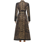 EVE Leopard Print Belt Trench Coat XEF-K25C82416