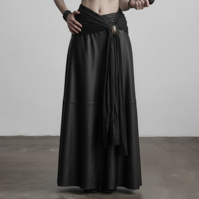 EVE Retro Solid Color Long Skirt GWEN-JMID44651