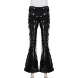 EVE PU Leather Micro Flare Pants GPKJ-MR45465