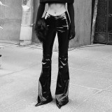 EVE PU Leather Micro Flare Pants GPKJ-MR45465