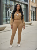 EVE Solid Color Cardigan Two Piece Pants Set SH-391438