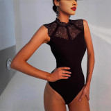 EVE Knits Lace Patchwork Bodysuit GXRF-QC120
