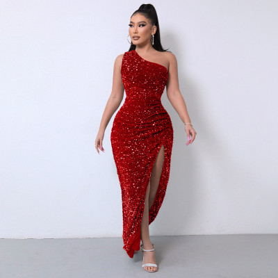 EVE Sleeveless Sequin Maxi Dress GXRF-QC085