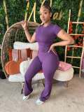 EVE Short Sleeve Yoga Pants Suit YWXS-K25L1314