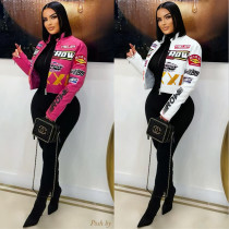 EVE Print PU Leather Jacket YNSF-8011