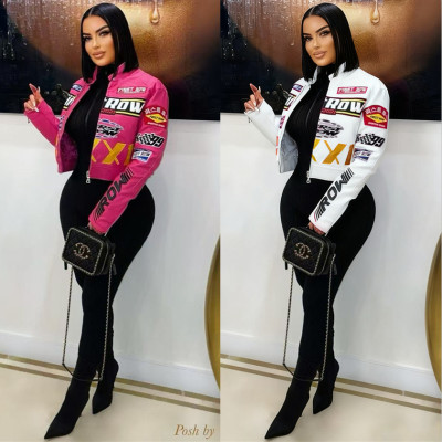 EVE Print PU Leather Jacket YNSF-8011