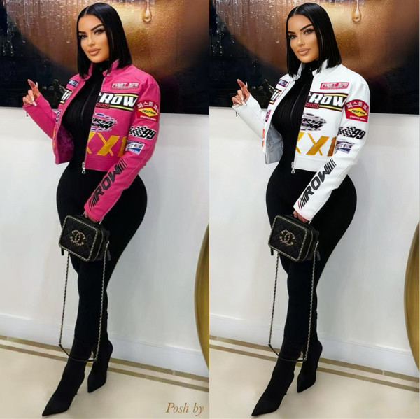 EVE Print PU Leather Jacket YNSF-8011