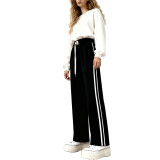 EVE Plus Size Loose Stripe Patchwork Pants YIM-6671