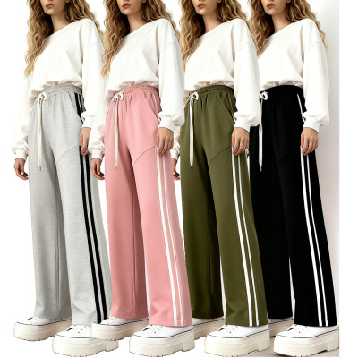 EVE Plus Size Loose Stripe Patchwork Pants YIM-6671