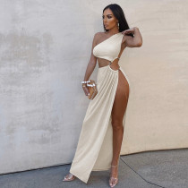 EVE Single Shoulder High Split Maix Dress GXRF-QC025