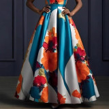 EVE Sleeveless Print Big Swing Maxi Dress GXRF-QC122