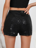 EVE Solid Color Sequin Staight Short GXRF-QC079