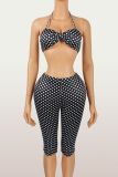 EVE Polka Dot Print Sling Two Piece Pants Set YWXS-K25L1219
